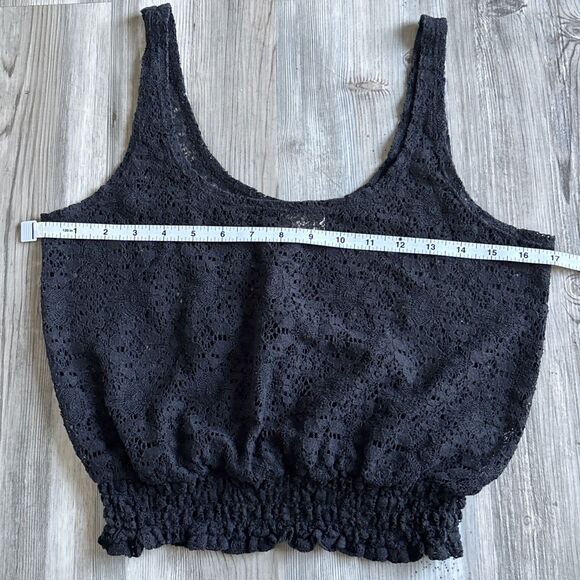 Boutique Black Poppy Lace Crop Top Size Small - Picture 4 of 7